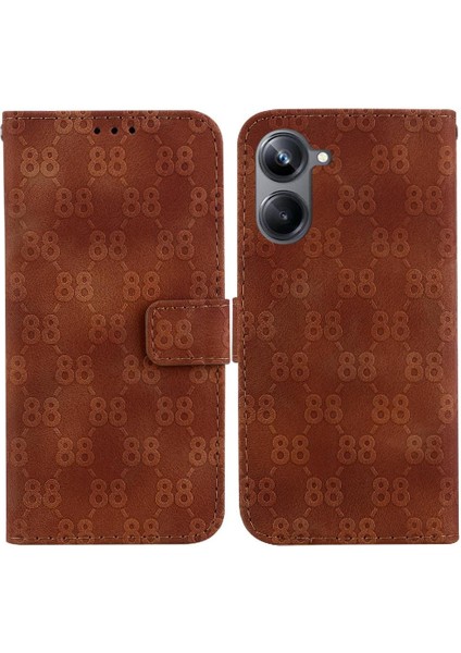 Realme 10 Pro Cüzdan Için Pu Deri Kickstand Çift 8 Telefon Kılıfı (Yurt Dışından)