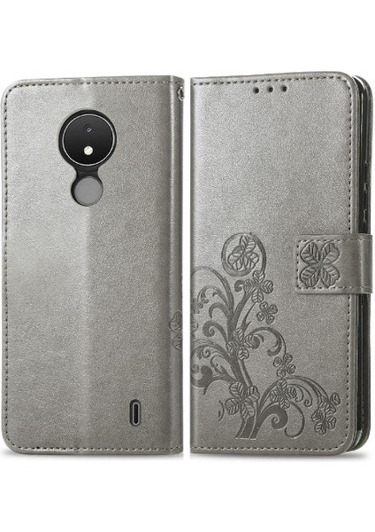 Nokia C21 Için Zarif Iş Dört Yapraklı Yonca Flip Telefon Kılıfı (Yurt Dışından)