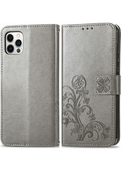 Iphone 12 Için Promax Deri Zarif Iş Çevirme Dört Telefon Kılıfı (Yurt Dışından)