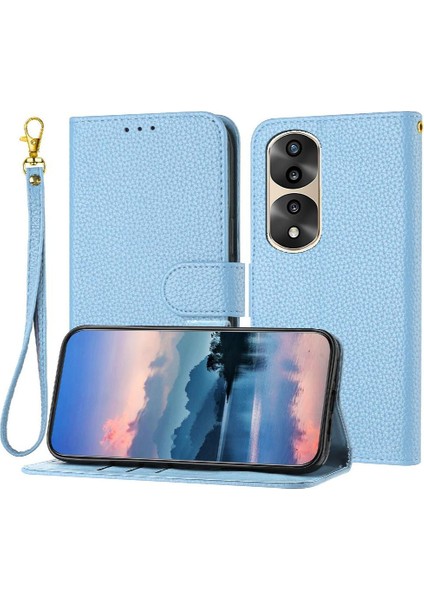Onur 70 Pro Pu Deri Flip Için Folio Litchi Desen Kart Yuvaları Telefon Kılıfı (Yurt Dışından)