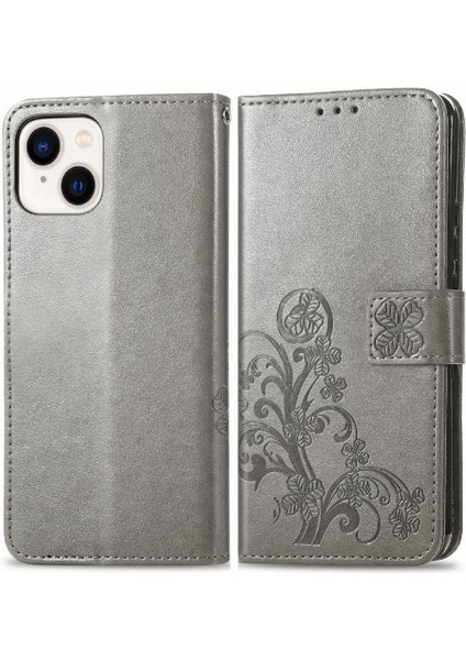 Iphone 15 Için Deri Zarif Iş Kısa Kayış Dört Yaprak Telefon Kılıfı (Yurt Dışından)