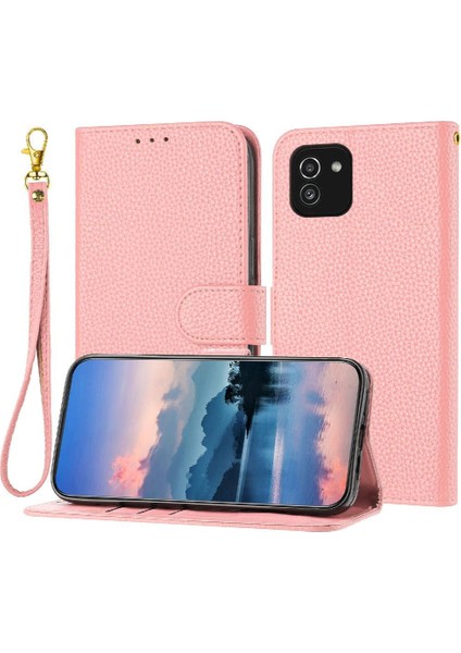 Samsung Galaxy A03 Için Kart Yuvaları Tutucu Flip Folio Cüzdan Pu Telefon Kılıfı (Yurt Dışından)