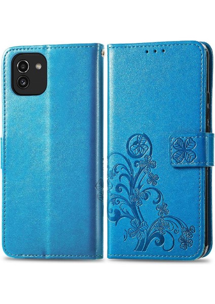 Samsung Galaxy A03 Zarif Iş Dört Yapraklı Yonca Çevirin Telefon Kılıfı (Yurt Dışından)