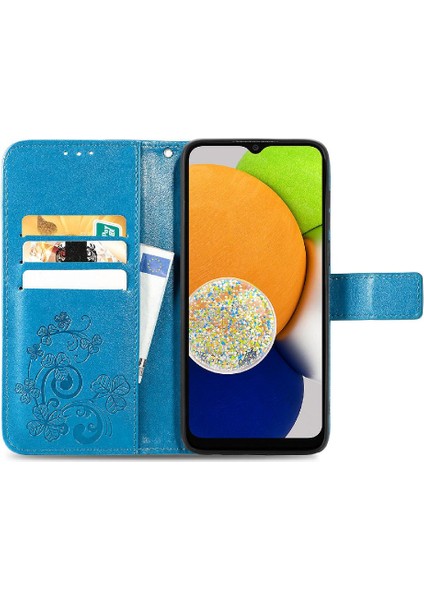 Samsung Galaxy A03 Zarif Iş Dört Yapraklı Yonca Çevirin Telefon Kılıfı (Yurt Dışından) fırsatları