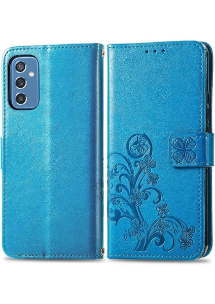 Samsung Galaxy M52 5g Dört Yapraklı Yonca Deri Kısa Kayış Telefon Kılıfı (Yurt Dışından)