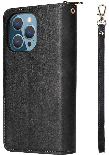 Iphone 13 Pro Cüzdan Durumda 9 Kart Yuvaları ile El ile Çevirin Telefon Kılıfı (Yurt Dışından)