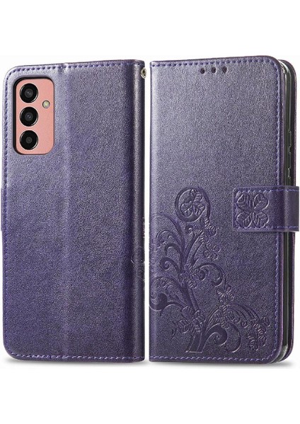 Samsung Galaxy M13 4g Flip Için Zarif Iş Dört Yaprak Telefon Kılıfı (Yurt Dışından)
