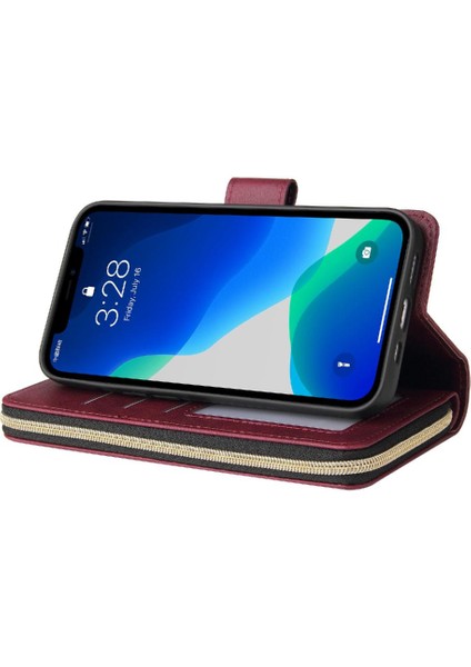 Iphone 13 Pro Cüzdan Durumda 9 Kart Yuvaları ile El ile Çevirin Telefon Kılıfı (Yurt Dışından)
