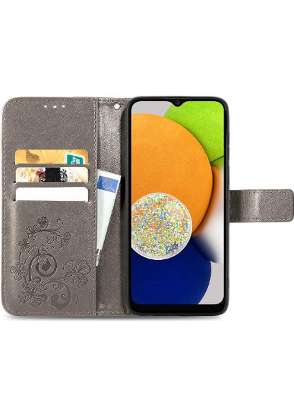 Samsung Galaxy A03 Zarif Iş Dört Yapraklı Yonca Çevirin Telefon Kılıfı (Yurt Dışından) fırsatları