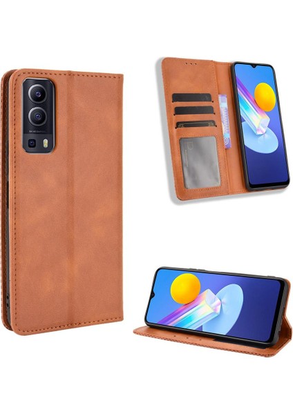 Vivo Y72 5g Manyetik Kapatma Pu Deri Cüzdan Için Telefon Kılıfı (Yurt Dışından) modelleri