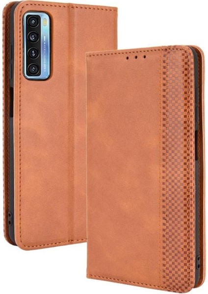 Tcl 20 5g/tcl 20S Pu Deri Cüzdan Manyetik Kapatma Için Telefon Kılıfı (Yurt Dışından)
