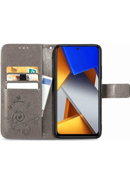Xiaomi Poco M4 Pro Kısa Kayış Flip Dört Yapraklı Yonca Durumda Telefon Kılıfı (Yurt Dışından)