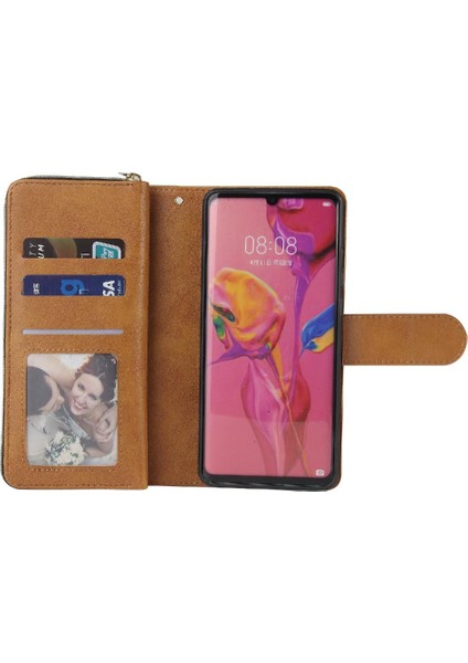 El Kayışı Kartı ile 9 Kart Yuvası ile Huawei P30 Pro Cüzdan Kılıf Için Kılıf (Yurt Dışından) indirimleri