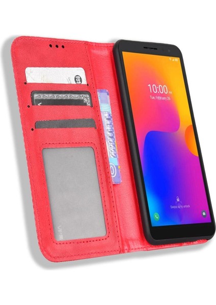 Tcl 303 Pu Deri Manyetik Kapatma Cüzdan Için Kılıf (Yurt Dışından)