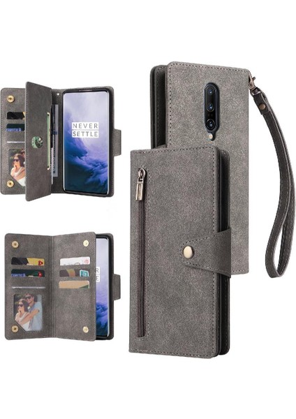 Oneplus 7 Pro Için Kılıf El Kayışı Kart Tutucu Kapak ile Manyetik Deri (Yurt Dışından)