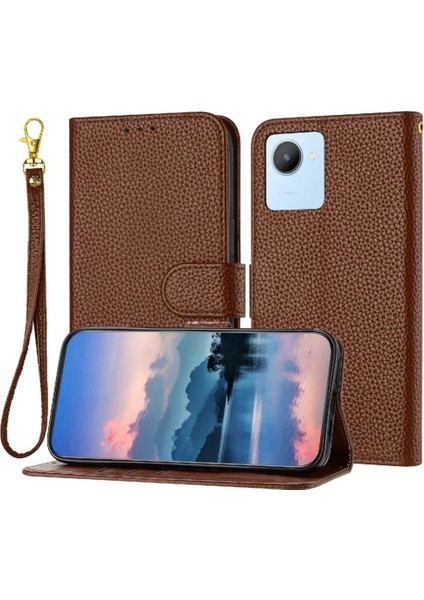 Realme C30 Cüzdan Pu Deri Için Telefon Kılıfı Kart Yuvaları Tutucu Flip Folio (Yurt Dışından)