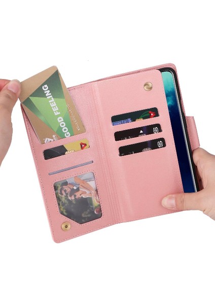 Oneplus 7t Pro Için Kılıf Kart Tutucu Manyetik Deri Fermuar Cüzdan Kapak (Yurt Dışından)