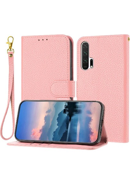 Onur 20 Pro Için Telefon Kılıfı Kart Yuvaları Tutucu Litchi Desen Flip Folio Pu (Yurt Dışından)