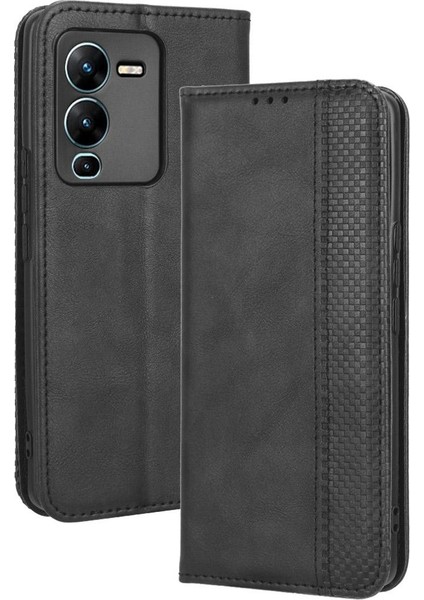 Vivo V25 Pro Manyetik Kapatma Pu Deri Cüzdan Için Kılıf (Yurt Dışından)