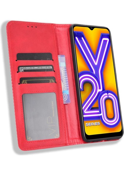 Vivo Y20/Y20I Manyetik Kapatma Pu Deri Cüzdan Için Kılıf (Yurt Dışından)