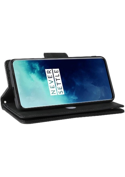 Oneplus 7t Pro Için Kılıf Kart Tutucu Manyetik Deri Fermuar Cüzdan Kapak (Yurt Dışından)