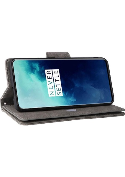 Oneplus 7t Pro Için Kılıf Kart Tutucu Manyetik Deri Fermuar Cüzdan Kapak (Yurt Dışından)
