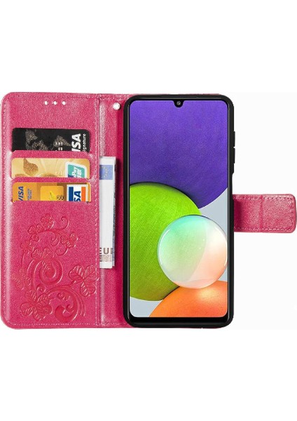 Samsung Galaxy A22 4g Dört Yapraklı Yonca Deri Kılıf Kısa Kayış (Yurt Dışından) indirimleri