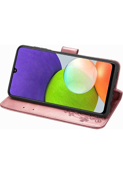 Samsung Galaxy A22 4g Dört Yapraklı Yonca Deri Kılıf Kısa Kayış (Yurt Dışından) indirimleri