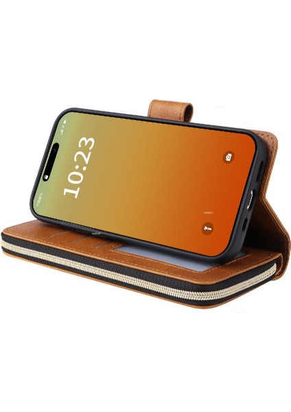 Iphone 15 Pro Max Cüzdan Durumda 9 Kart Yuvaları Kart Tutucu ile Flip (Yurt Dışından)