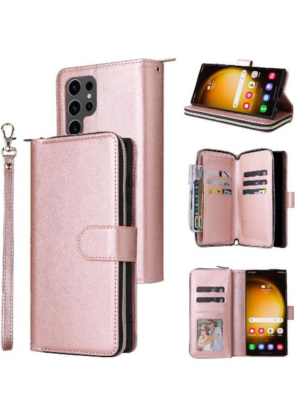 El Kayışı Cüzdan Kılıf ile Samsung Galaxy S24 Ultra Kart Tutucu Için Kılıf (Yurt Dışından)