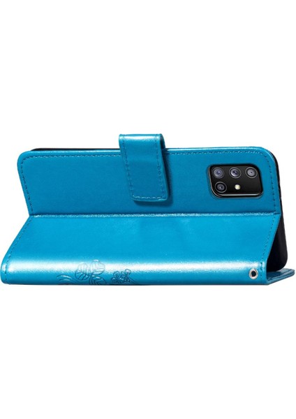 Samsung Galaxy A71 5g Zarif Iş Dört Yapraklı Yonca Flip Case (Yurt Dışından)