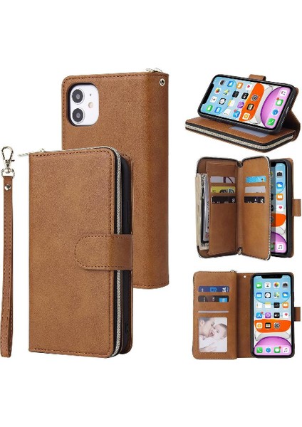 Iphone 11 Için Kılıf Kart Tutucu Cüzdan Durumda 9 Kart Yuvaları ile Kapak Çevirin (Yurt Dışından)