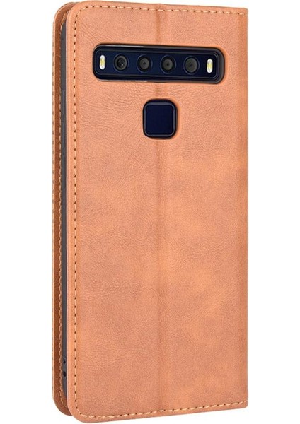 Tcl 10L Manyetik Kapatma Pu Deri Cüzdan Için Kılıf (Yurt Dışından)