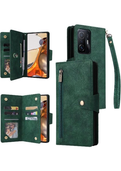 Xiaomi 11T/11T Pro Fermuar Cüzdan Kapak Manyetik Deri Kart (Yurt Dışından)