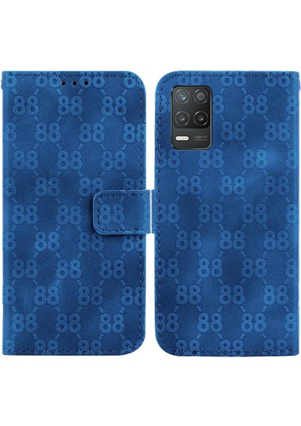 Realme Için Telefon Kılıfı 8 5g/8s 5g Çift 8 Kabartmalı Pu Deri Kart Tutucu (Yurt Dışından)