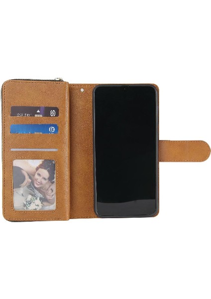Samsung Galaxy A30/A20 Flip Kapak Kart Tutucu Fermuar Cep Vaka (Yurt Dışından)