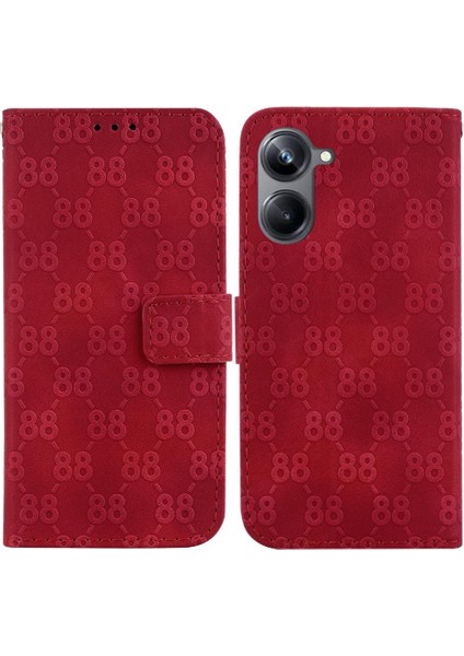 Realme 10 Pro Cüzdan Kapak Için Telefon Kılıfı Pu Deri Kickstand Çift 8 (Yurt Dışından)