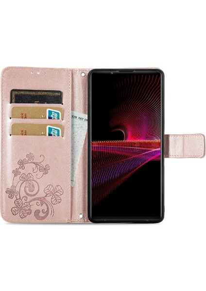 Sony Xperia 1 Iii Dört Yapraklı Yonca Zarif Iş Kısa Kayış Için Kılıf (Yurt Dışından)