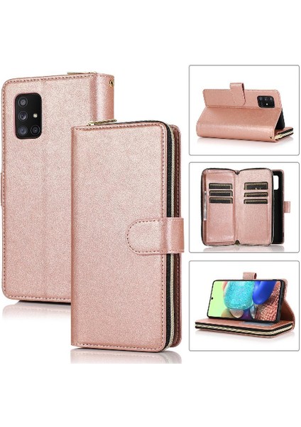 Samsung Galaxy A71 5g Fermuar Cep Cüzdan Kılıf 9 Kart Yuvaları ile (Yurt Dışından)