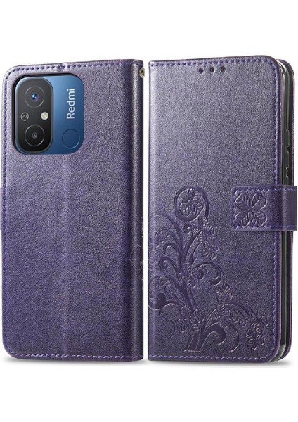 Xiaomi Redmi 12C Flip Kapak Için Kılıf Kısa Kayış Zarif Iş Dört (Yurt Dışından)