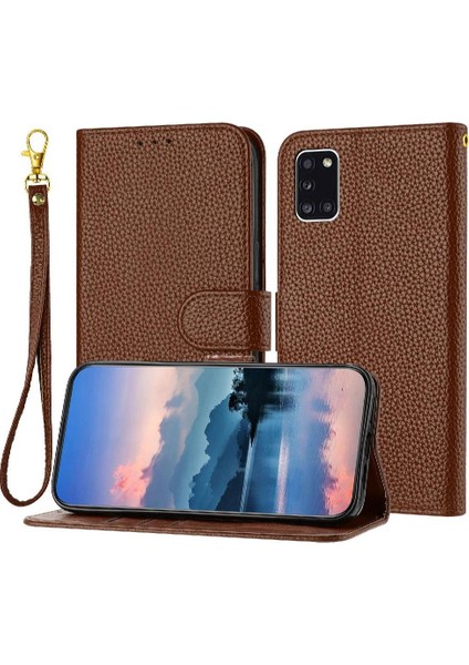Samsung Galaxy Flip Flip Folio Litchi Desen Kart Yuvaları Için Telefon Kılıfı Pu (Yurt Dışından)