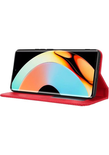 Realme 10 Pro Artı Manyetik Kapatma Cüzdan Pu Deri Için Kılıf (Yurt Dışından)