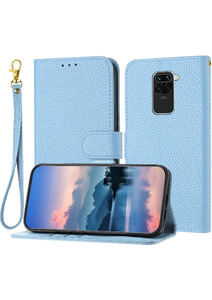 Telefon Kılıfı Için Xiaomi Redmi Not 9 Kart Yuvaları Tutucu Litchi Desen Pu (Yurt Dışından)