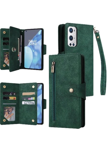 Oneplus 9 Pro Için Kılıf Manyetik Deri Fermuar Cüzdan Kapak ile El (Yurt Dışından)