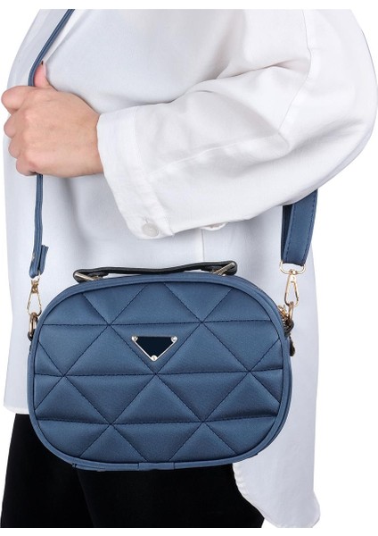 Kapitone Şık Bayan Çapraz El ve Omuz Çantası Lacivert fiyatları