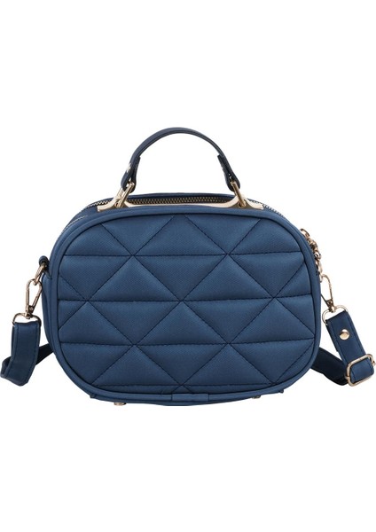 Kapitone Şık Bayan Çapraz El ve Omuz Çantası Lacivert modelleri