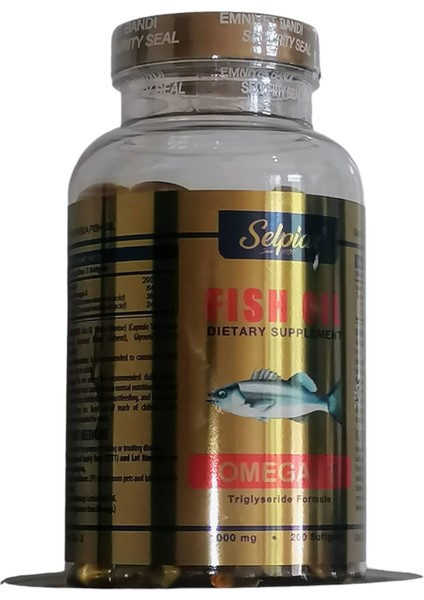 Fish Oil Omega 3 Balık Yağı 1000 mg 200 Softgel Kapsül