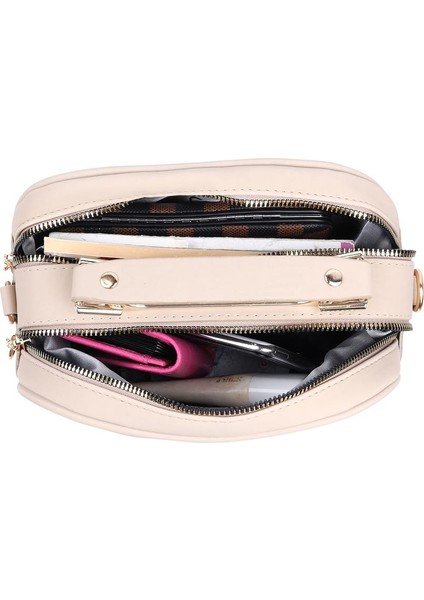 Kapitone Şık Bayan Çapraz El ve Omuz Çantası Bej fırsatları