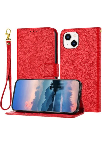Iphone 14 Için Telefon Kılıfı Artı Kart Yuvaları Tutucu Litch Desen Flip Folio (Yurt Dışından)