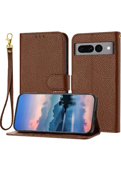 Telefon Kılıfı Için Google Piksel 7 Pro Cüzdan Litch Desen Flip Folio Kart Pu (Yurt Dışından)